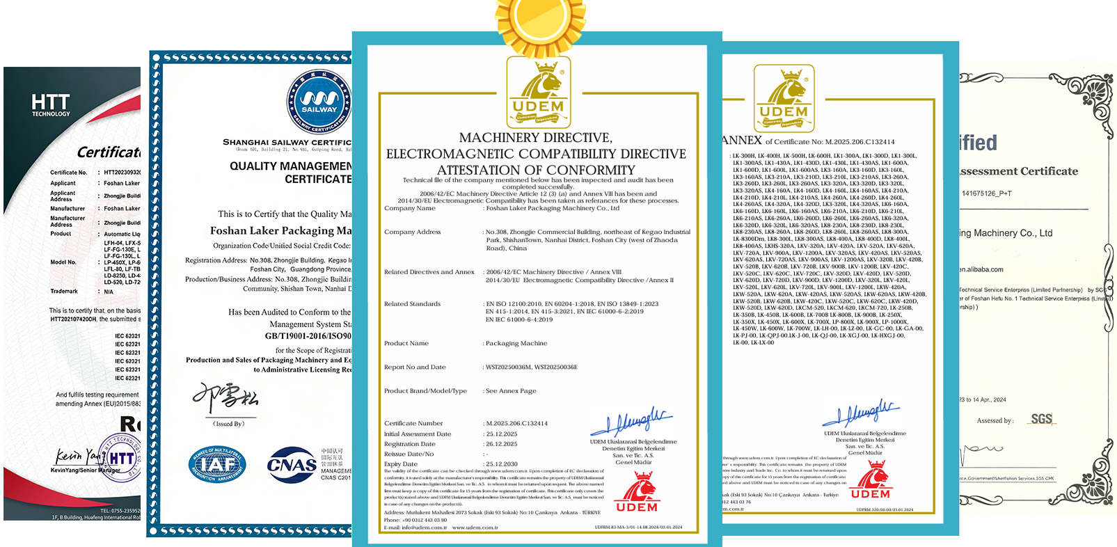 Laker Pack certificates