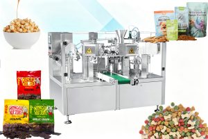 Powder/Liquid/Powder Rotary Multi-Function Doypack Machine