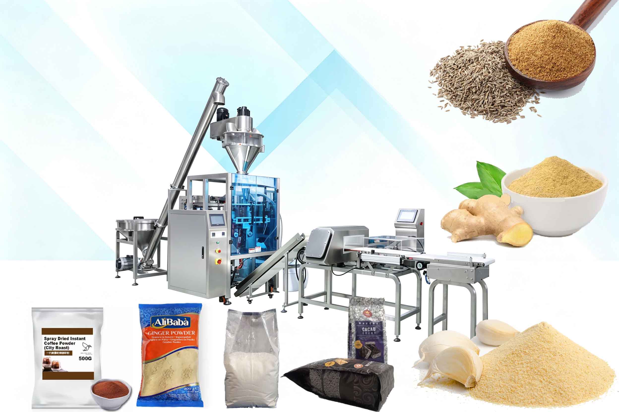 Dust-Free Powder Packaging Machine With Metal&Weight  Detector