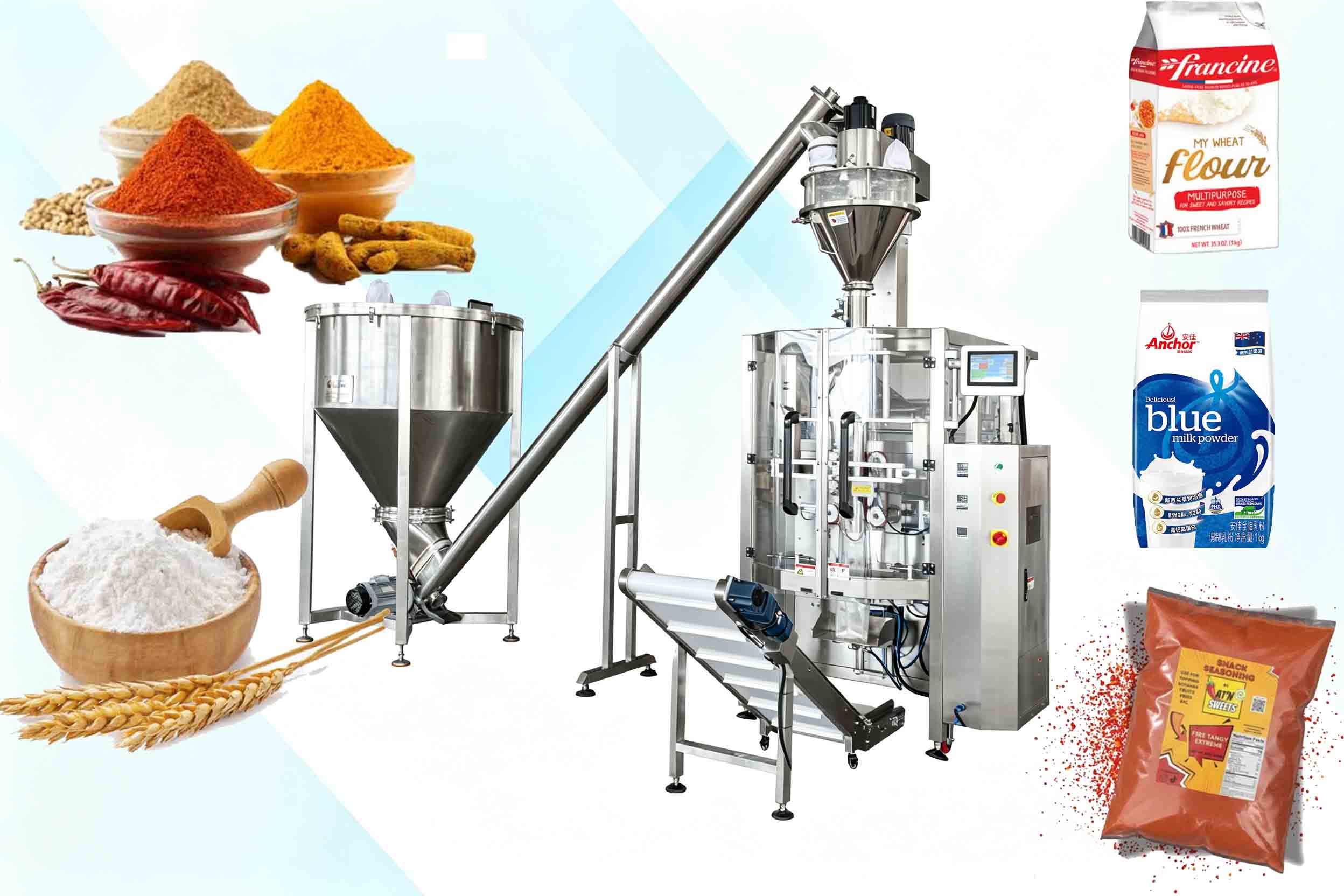 Gusset Bag Dust-Free Powder VFFS Packaging Machine