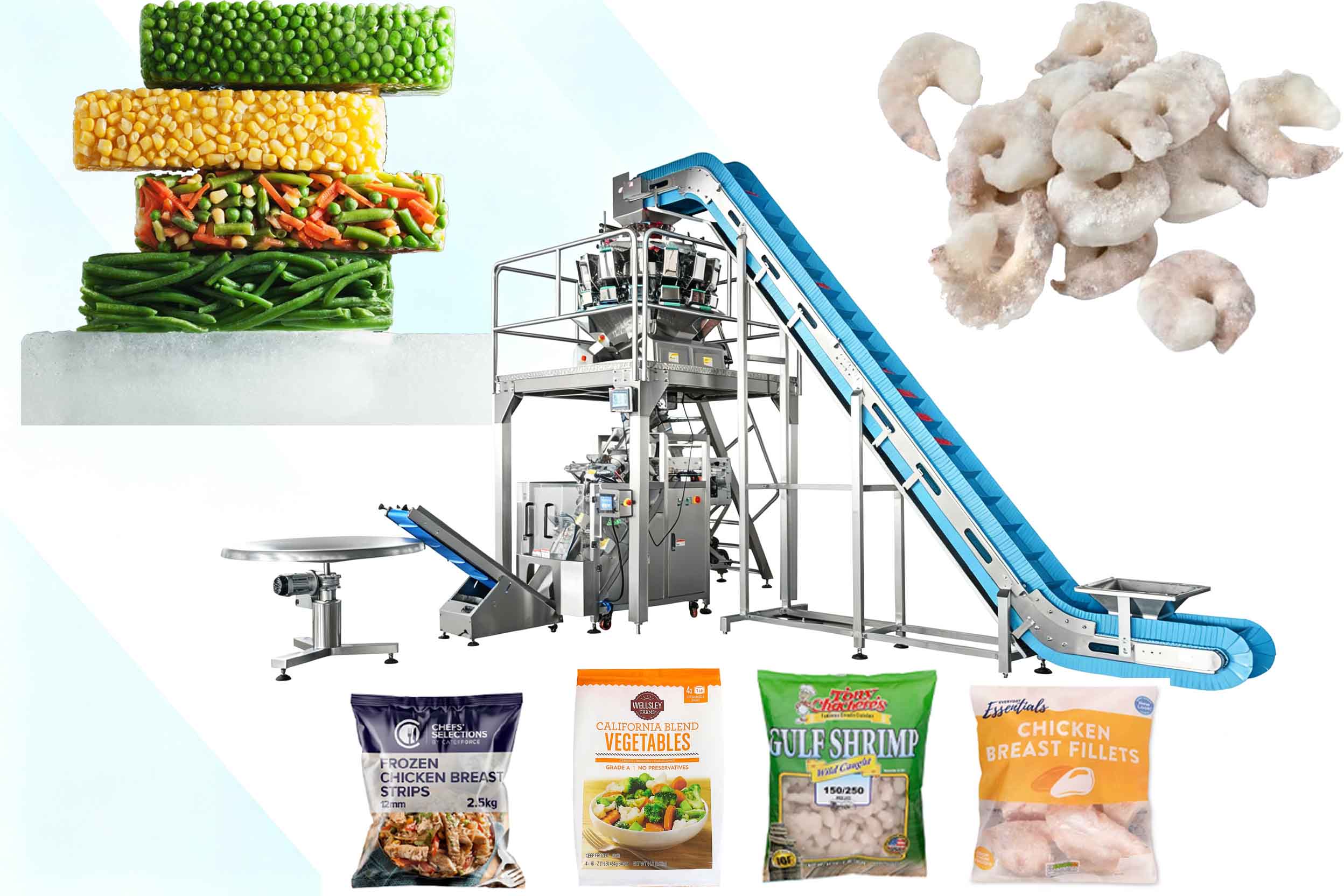 LKV-520A Frozen Food Fresh Food Inclined Packaging Machine