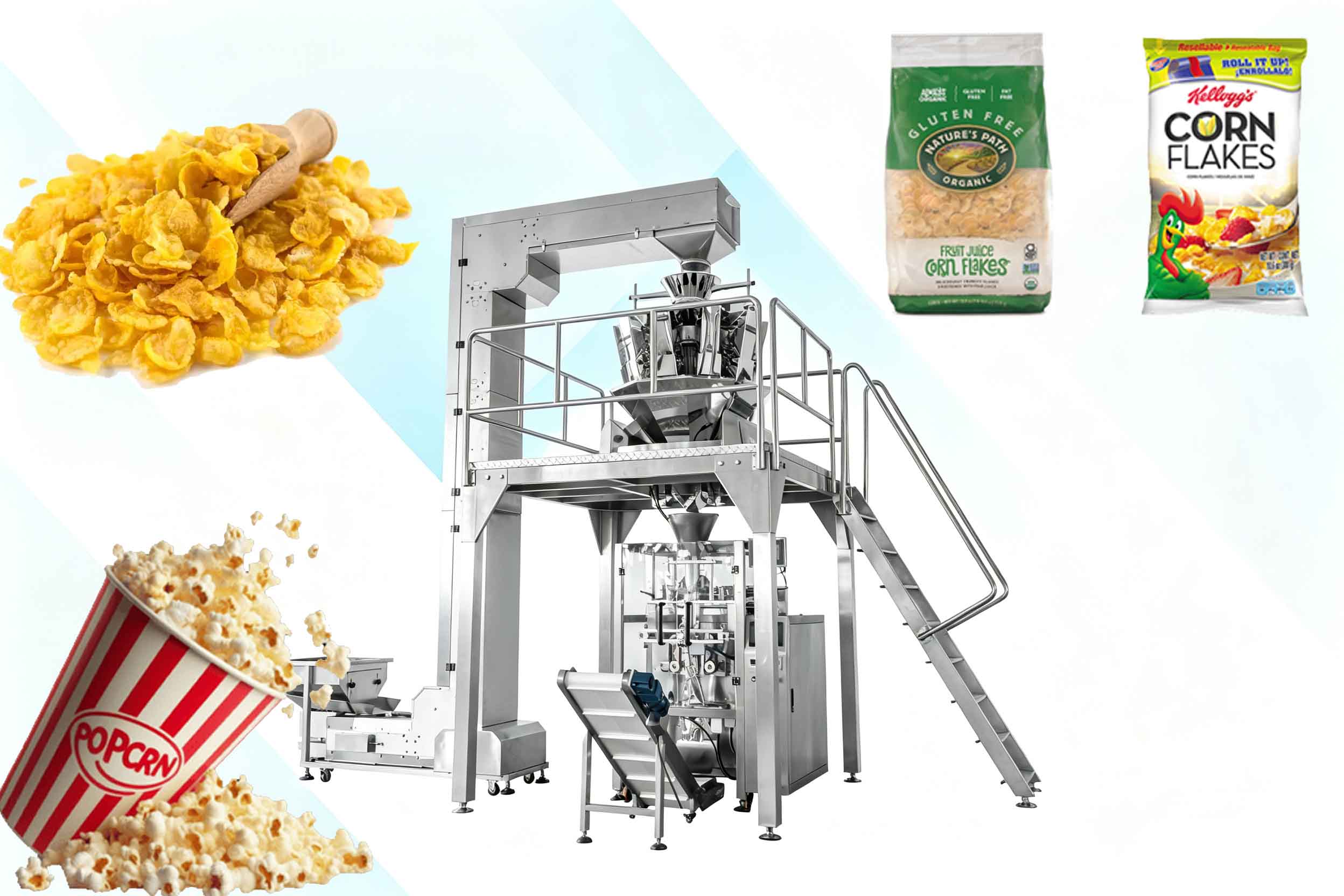 Puffed Food Nuts Packaging Machine With Nitrogen Flushing