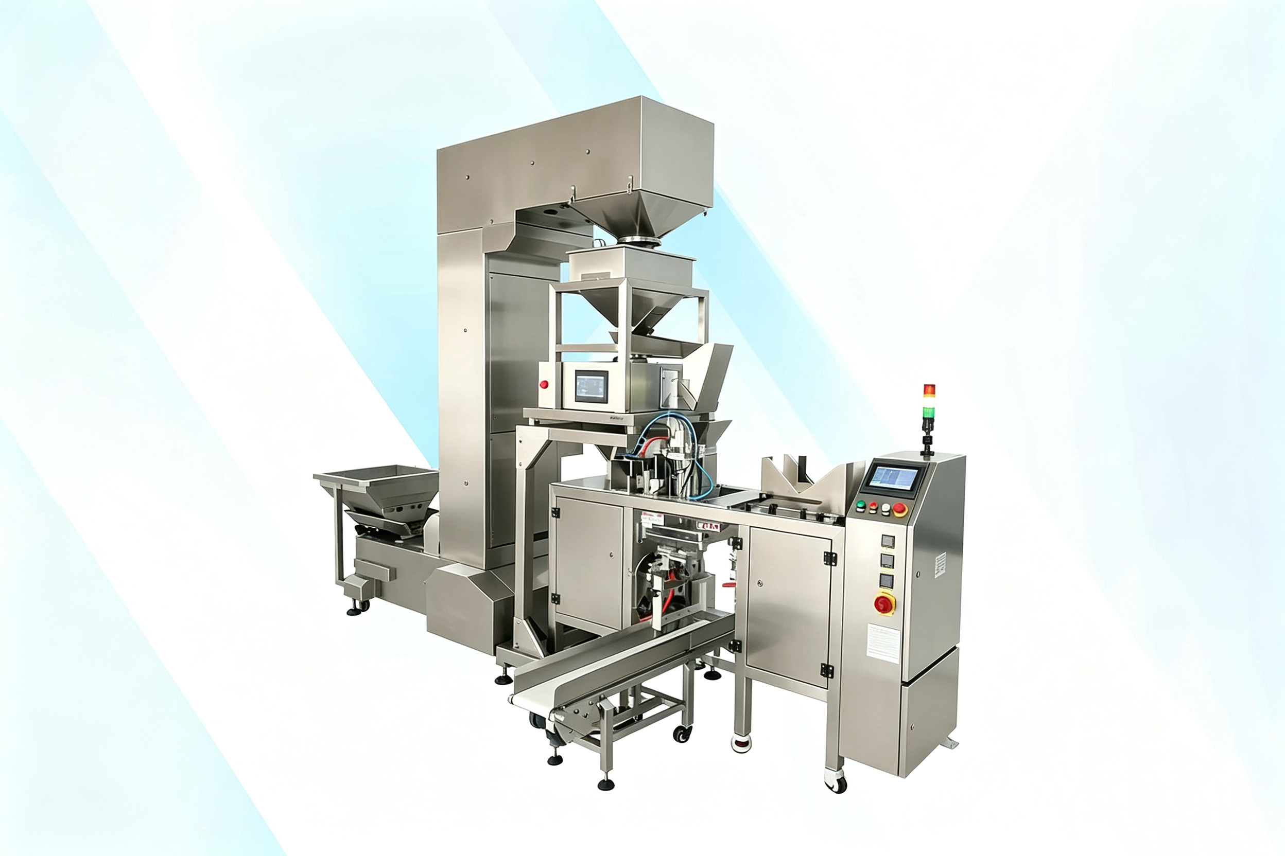 Full-Auto Gusset Standup Pouch Mini Doypack Machine With Single-Head Weigher