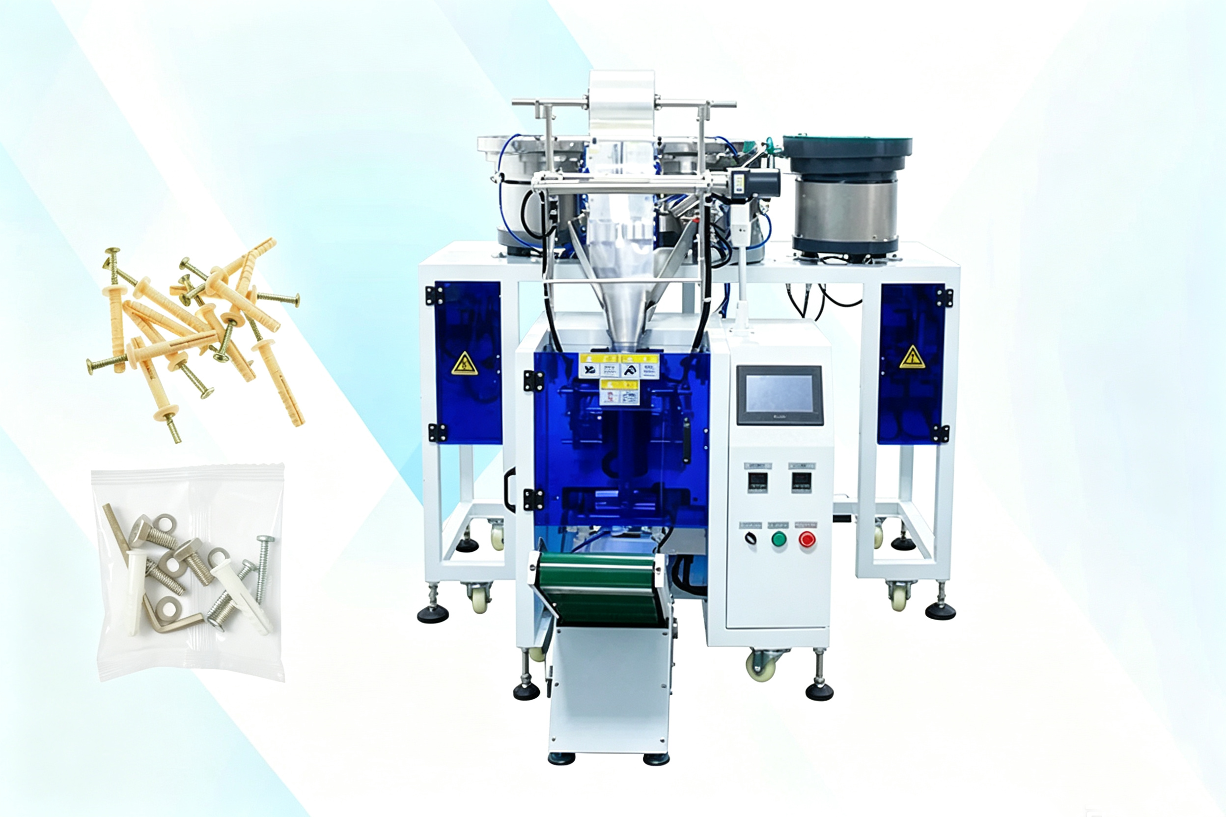 Popular Three Counting Bowls Nail Nuts Bolts Mixing&Packaging Machine