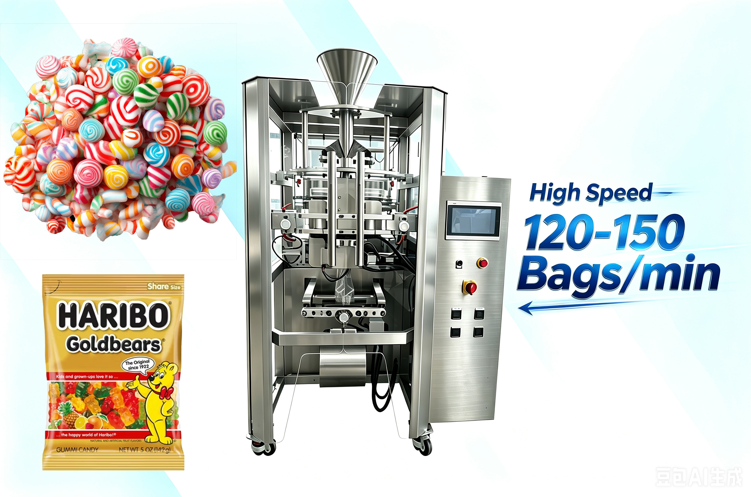 LKW-520 High Speed VFFS Packaging Machine With 120-150 Bags/min