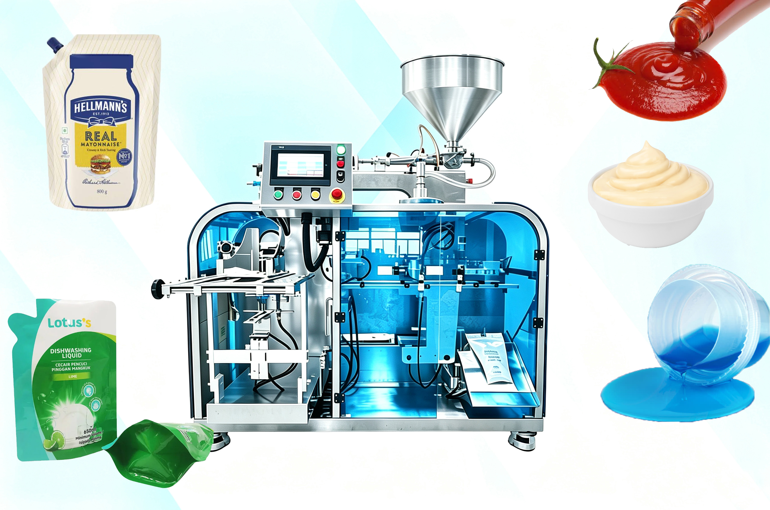 Liquid Detergent Sauce Juice Standup Pouch Horizontal Doypack Machine