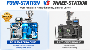 4‑Station Pouch Packing Machine vs 3‑Station Model — Broader Compatibility & Easier Operation